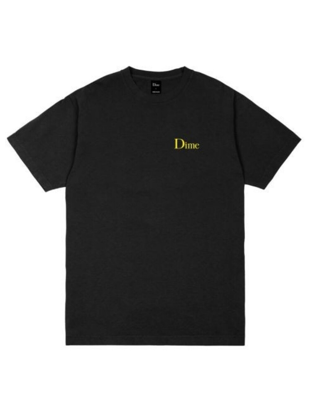 DIME Men Tee Shirt Size Large 100% Cotton Made In USA Black And Yellow